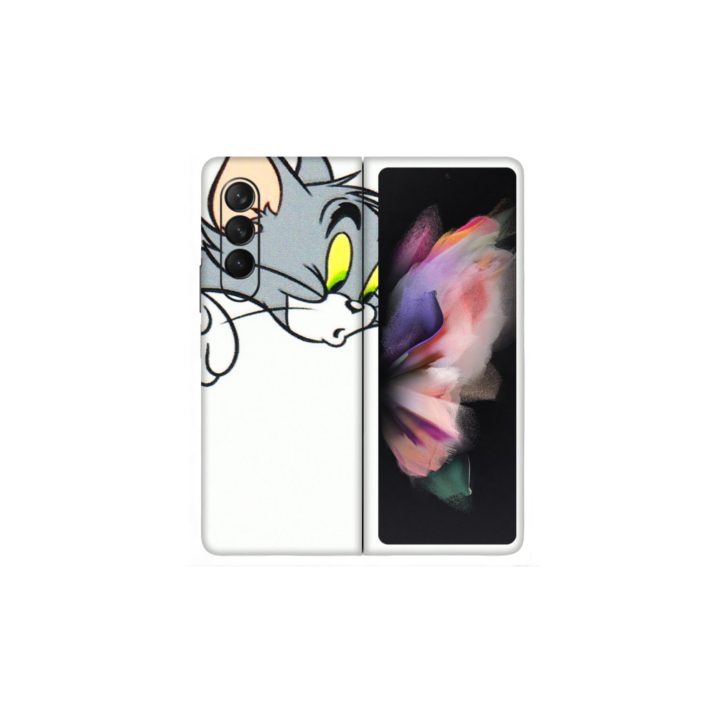 Samsung M/F/Note/Flip and C Phone Skins (All Models) - Cute Tom And Jerry - 3D Embossed Finish (L-220) Samsung Galaxy Z Fold 3