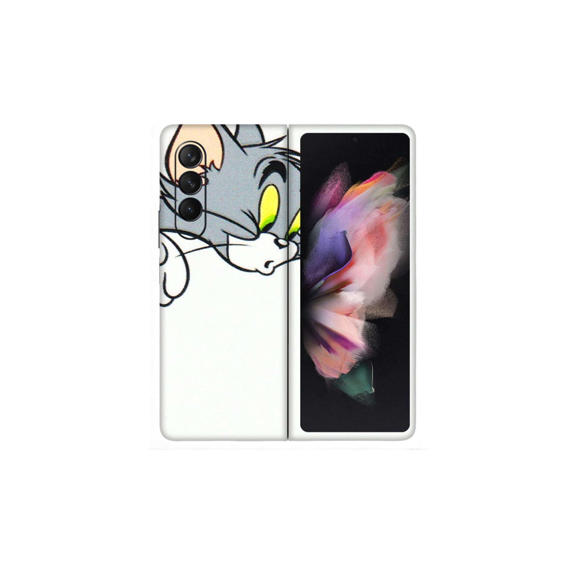 Samsung M/F/Note/Flip and C Phone Skins (All Models) - Cute Tom And Jerry - 3D Embossed Finish (L-220) Samsung Galaxy Z Fold 3