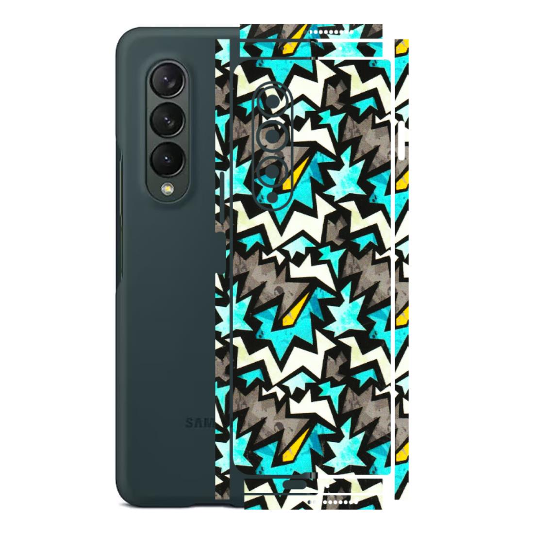 Samsung M/F/Note/Flip and C Phone Skins (All Models) - Funky Zig Zag - 3D Embossed Finish (L-223) Samsung Galaxy Z Fold 3