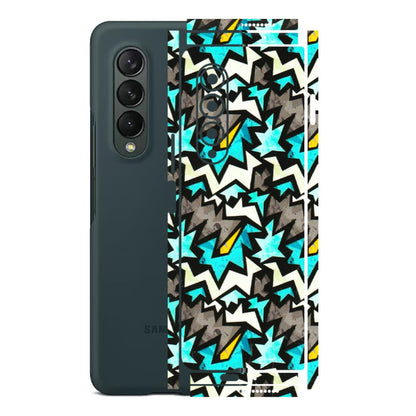 Samsung M/F/Note/Flip and C Phone Skins (All Models) - Funky Zig Zag - 3D Embossed Finish (L-223) Samsung Galaxy Z Fold 3