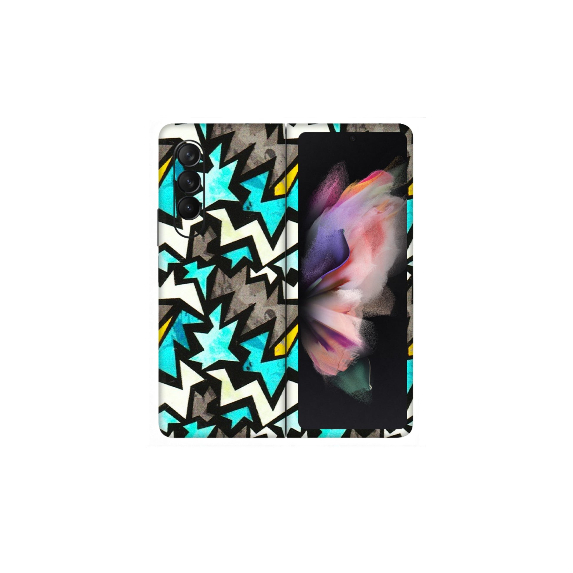 Samsung M/F/Note/Flip and C Phone Skins (All Models) - Funky Zig Zag - 3D Embossed Finish (L-223) Samsung Galaxy Z Fold 3