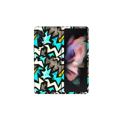 Samsung M/F/Note/Flip and C Phone Skins (All Models) - Funky Zig Zag - 3D Embossed Finish (L-223) Samsung Galaxy Z Fold 3