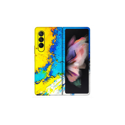 Samsung M/F/Note/Flip and C Phone Skins (All Models) - Acrylic Paint Spill - 3D Embossed Finish (L-229) Samsung Galaxy Z Fold 3