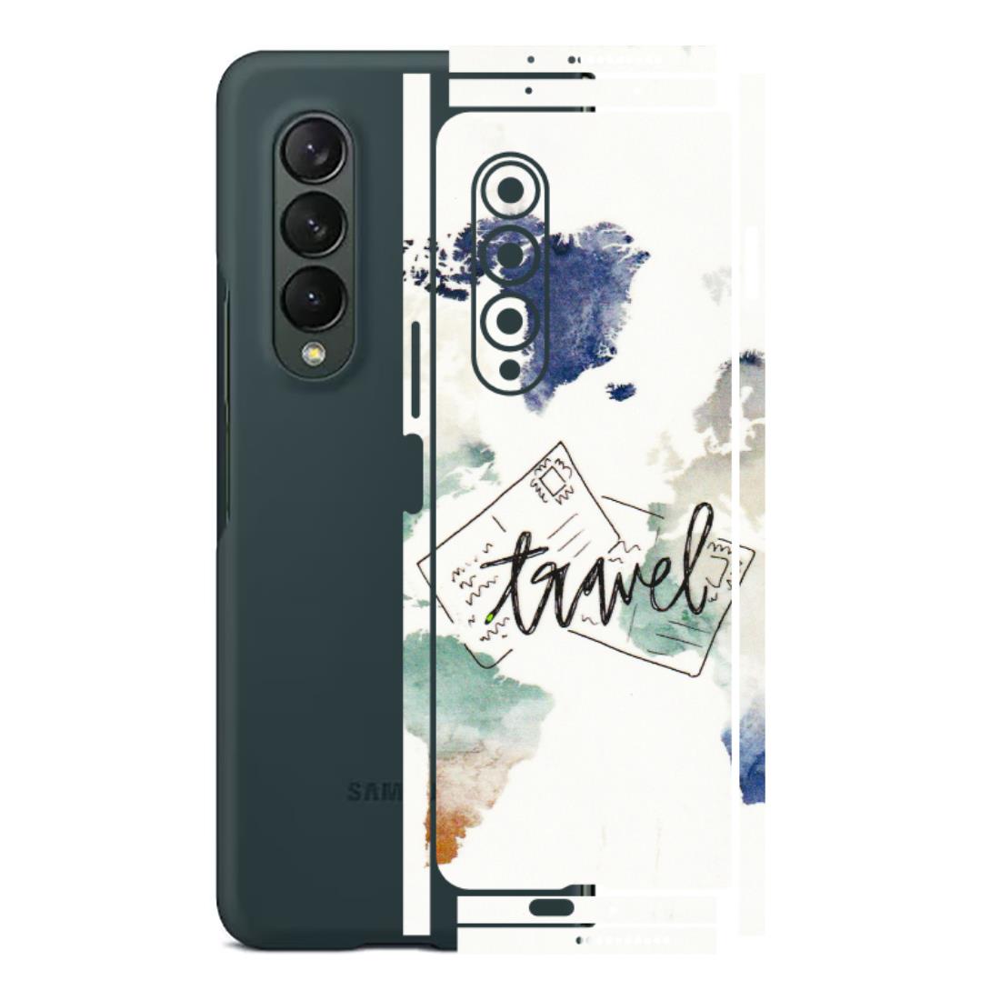 Samsung M/F/Note/Flip and C Phone Skins (All Models) - Travel The World - 3D Embossed Finish (L-232) Samsung Galaxy Z Fold 3