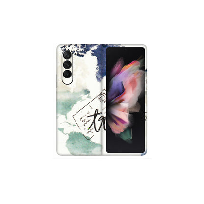 Samsung M/F/Note/Flip and C Phone Skins (All Models) - Travel The World - 3D Embossed Finish (L-232) Samsung Galaxy Z Fold 3