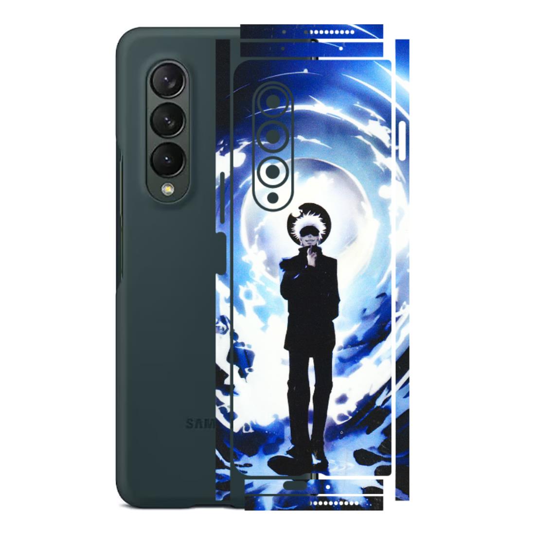 Samsung M/F/Note/Flip and C Phone Skins (All Models) - Satoru Gojo Dark Blue - 3D Embossed Finish (L-235) Samsung Galaxy Z Fold 3