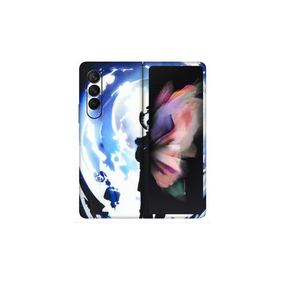 Samsung M/F/Note/Flip and C Phone Skins (All Models) - Satoru Gojo Dark Blue - 3D Embossed Finish (L-235) Samsung Galaxy Z Fold 3
