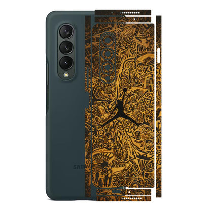 Samsung M/F/Note/Flip and C Phone Skins (All Models) - Premium Gold Basketball Player - 3D Embossed Finish (L-236) Samsung Galaxy Z Fold 3