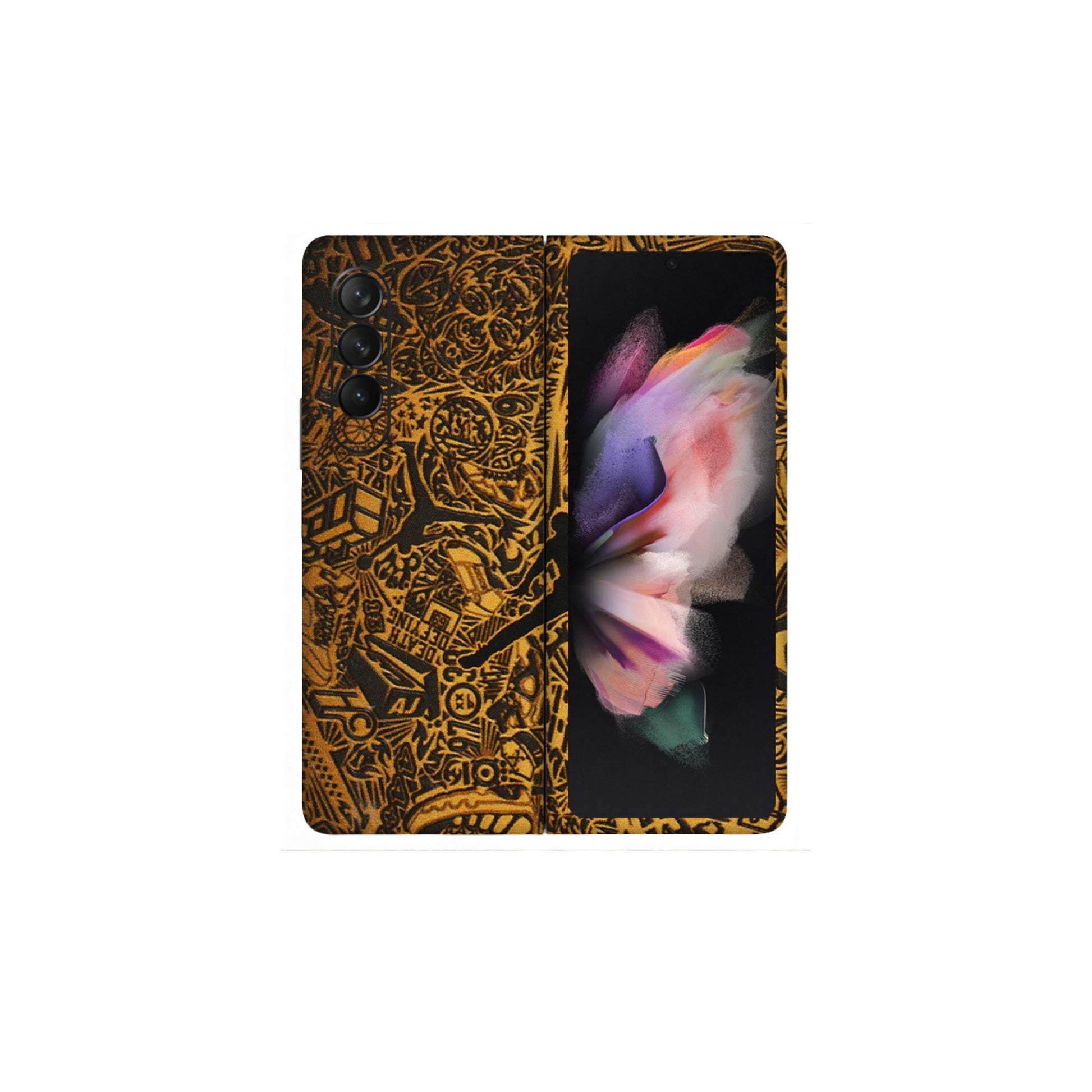 Samsung M/F/Note/Flip and C Phone Skins (All Models) - Premium Gold Basketball Player - 3D Embossed Finish (L-236) Samsung Galaxy Z Fold 3