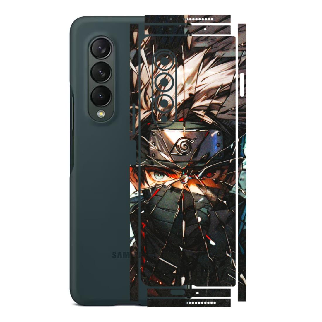 Samsung M/F/Note/Flip and C Phone Skins (All Models) - Kakashi Shattered Glass Effect - 3D Embossed Finish (L-237) Samsung Galaxy Z Fold 3