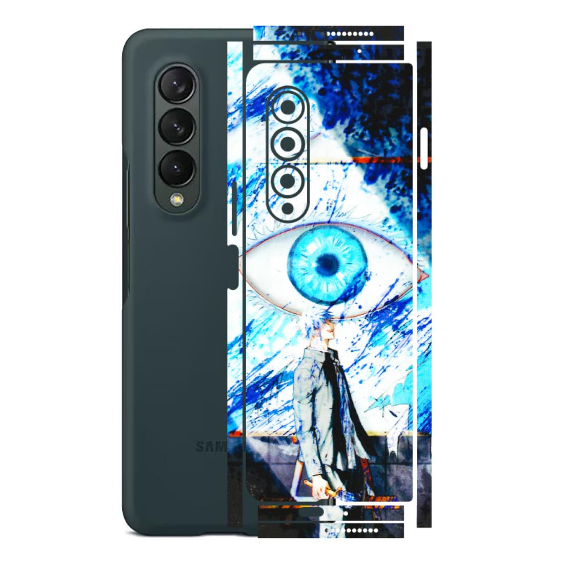 Samsung M/F/Note/Flip and C Phone Skins (All Models) - Gojo Satoru evil eye - 3D Embossed Finish (L-239) Samsung Galaxy Z Fold 3