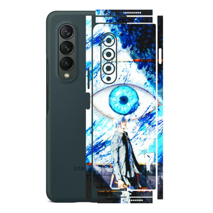 Samsung M/F/Note/Flip and C Phone Skins (All Models) - Gojo Satoru evil eye - 3D Embossed Finish (L-239) Samsung Galaxy Z Fold 3