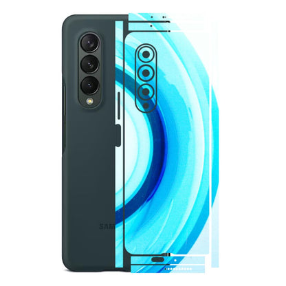 Samsung M/F/Note/Flip and C Phone Skins (All Models) - The Blue Curve - 3D Embossed Finish (L-244) Samsung Galaxy Z Fold 3