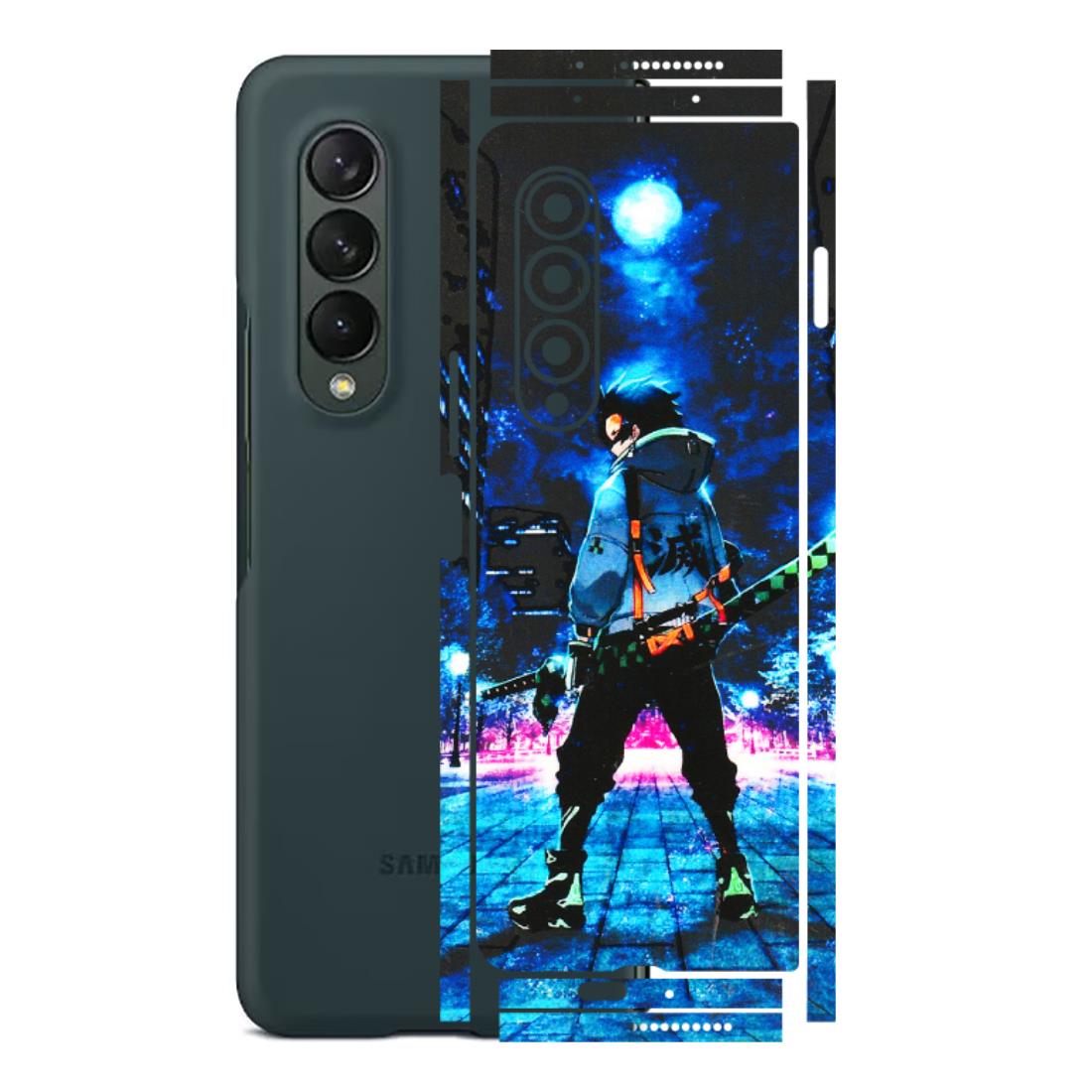 Samsung M/F/Note/Flip and C Phone Skins (All Models) - Demon Slayer Sword - 3D Embossed Finish (L-247) Samsung Galaxy Z Fold 3