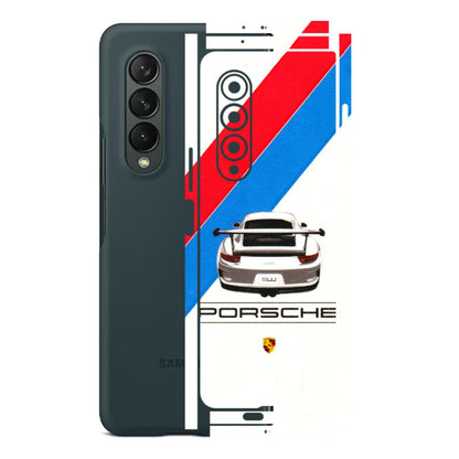 Samsung M/F/Note/Flip and C Phone Skins (All Models) - Porche Car Sober Logo - 3D Embossed Finish (L-248) Samsung Galaxy Z Fold 3
