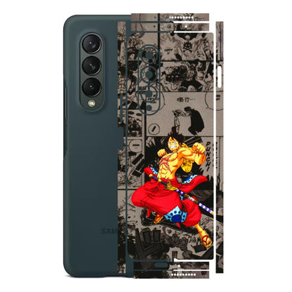 Samsung M/F/Note/Flip and C Phone Skins (All Models) - One Piece Rocket Punch Manga - 3D Embossed Finish (L-25) Samsung Galaxy Z Fold 3
