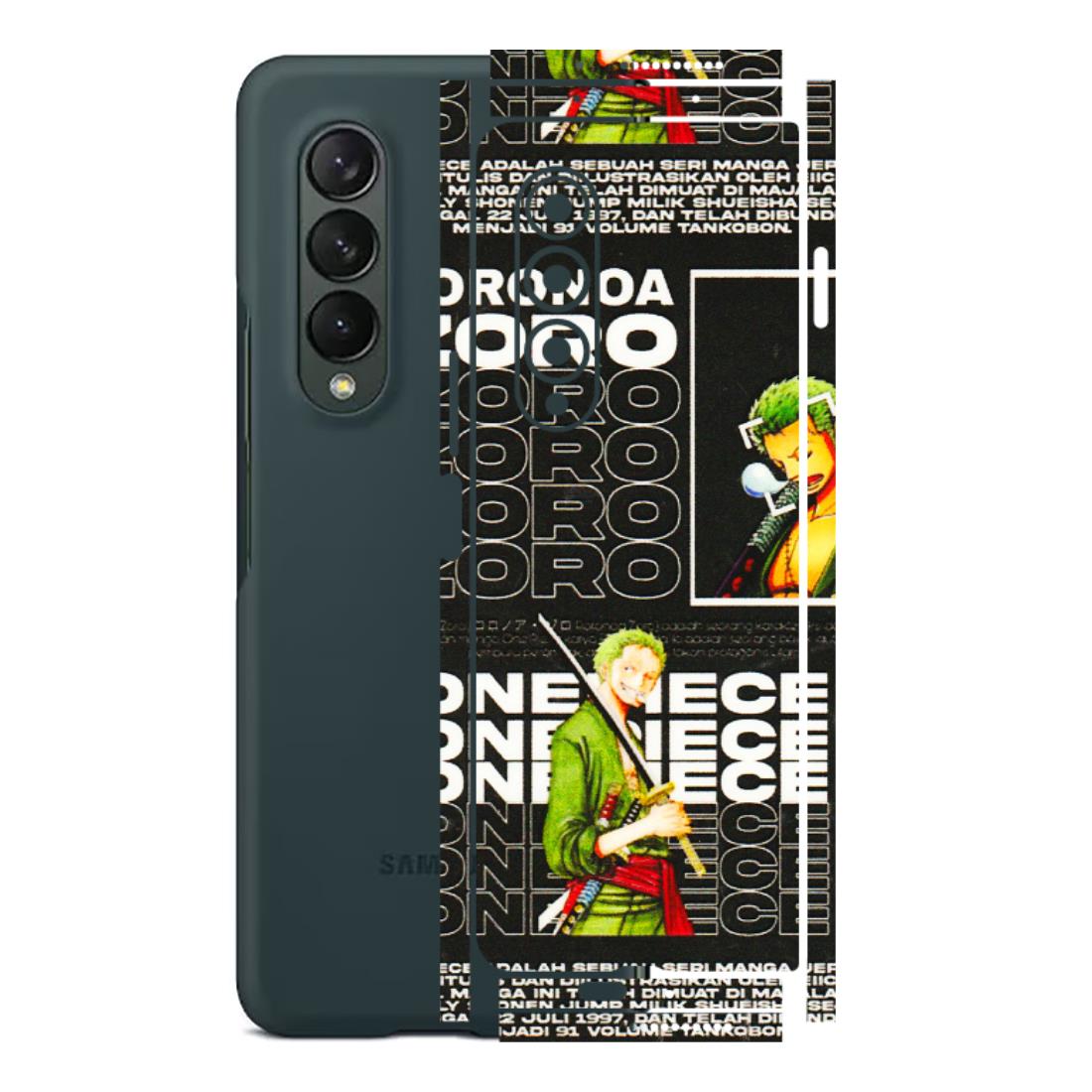 Samsung M/F/Note/Flip and C Phone Skins (All Models) - One Piece Zoro - 3D Embossed Finish (L-250) Samsung Galaxy Z Fold 3