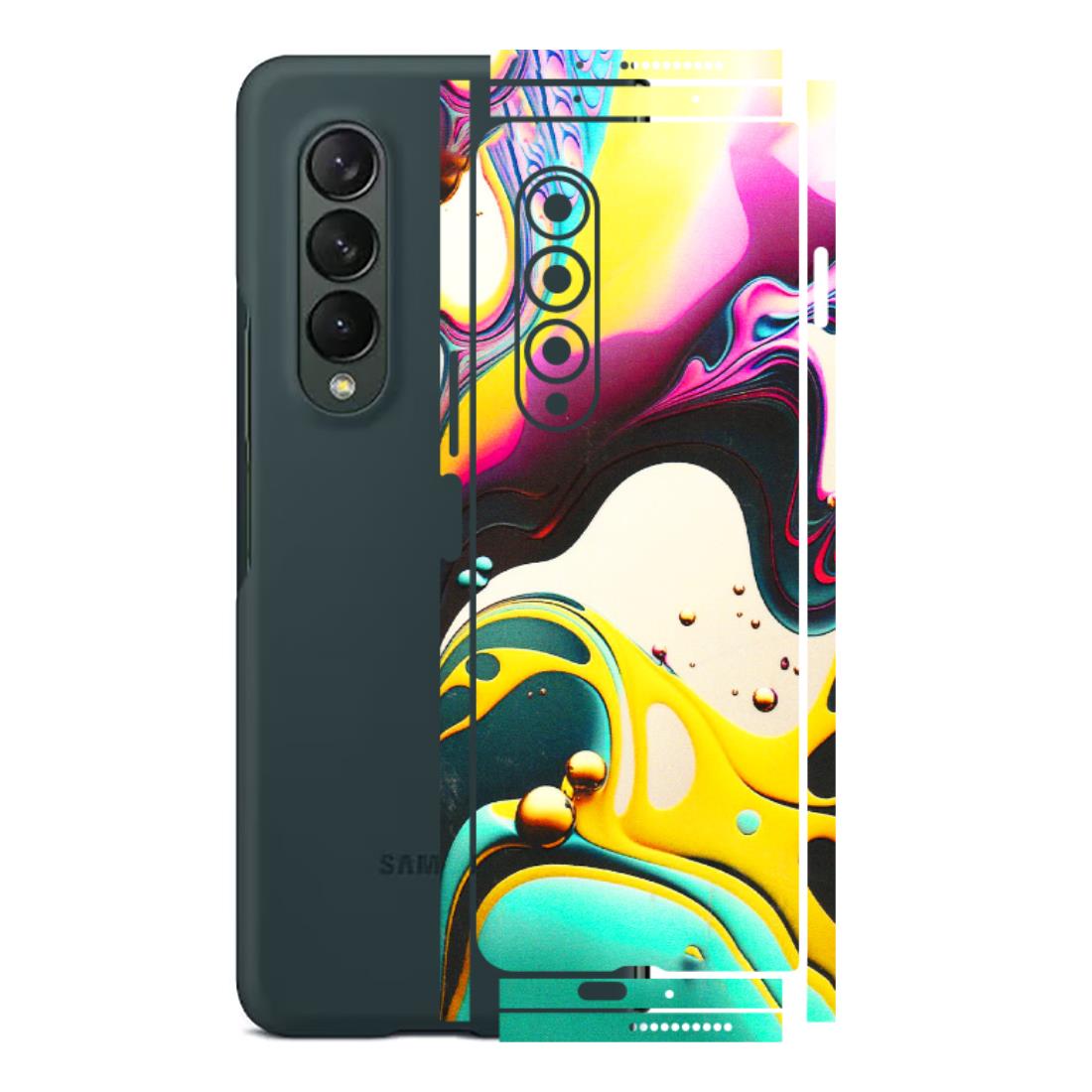 Samsung M/F/Note/Flip and C Phone Skins (All Models) - Multicolor Abstract pattern - 3D Embossed Finish (L-254) Samsung Galaxy Z Fold 3