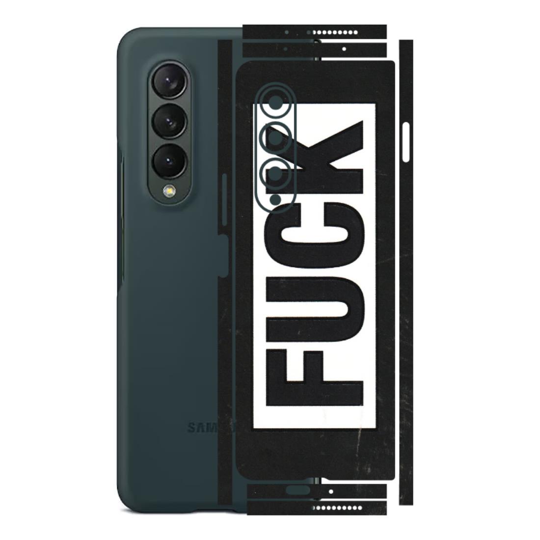 Samsung M/F/Note/Flip and C Phone Skins (All Models) - The F Word - 3D Embossed Finish (L-255) Samsung Galaxy Z Fold 3