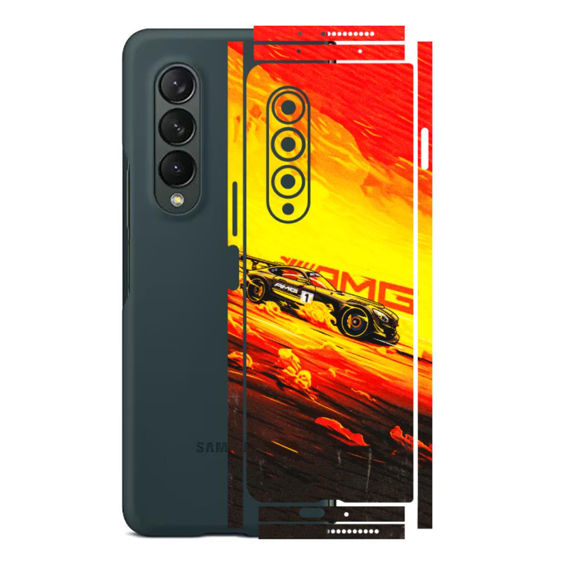 Samsung M/F/Note/Flip and C Phone Skins (All Models) - AMG Car Speed Cover - 3D Embossed Finish (L-256) Samsung Galaxy Z Fold 3
