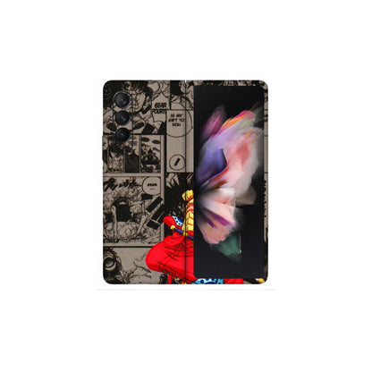 Samsung M/F/Note/Flip and C Phone Skins (All Models) - One Piece Rocket Punch Manga - 3D Embossed Finish (L-25) Samsung Galaxy Z Fold 3
