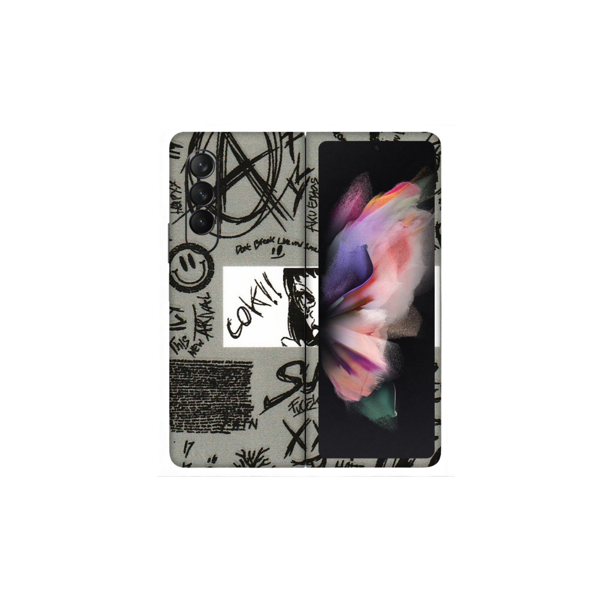 Samsung M/F/Note/Flip and C Phone Skins (All Models) - Never Have Love Anime - 3D Embossed Finish (L-260) Samsung Galaxy Z Fold 3