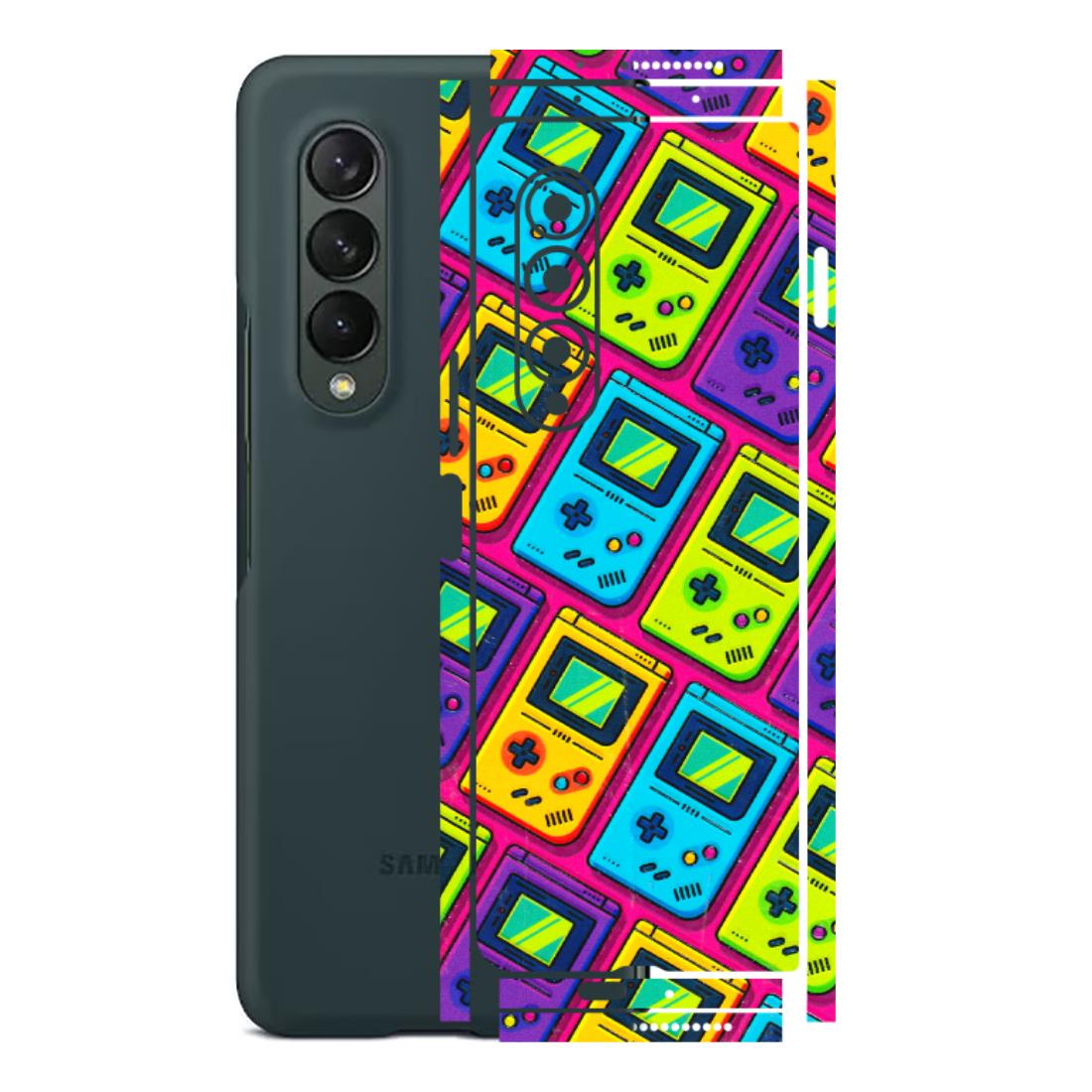 Samsung M/F/Note/Flip and C Phone Skins (All Models) - Gameboy Colourful - 3D Embossed Finish (L-266) Samsung Galaxy Z Fold 3