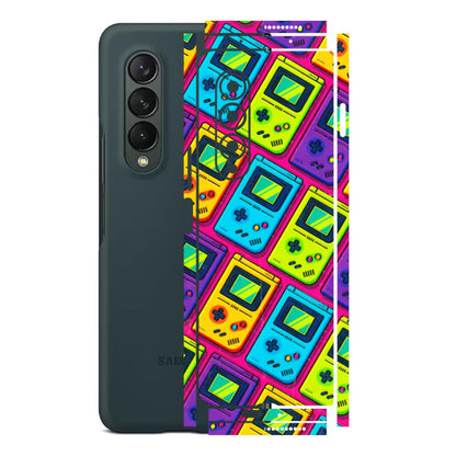 Samsung M/F/Note/Flip and C Phone Skins (All Models) - Gameboy Colourful - 3D Embossed Finish (L-266) Samsung Galaxy Z Fold 3