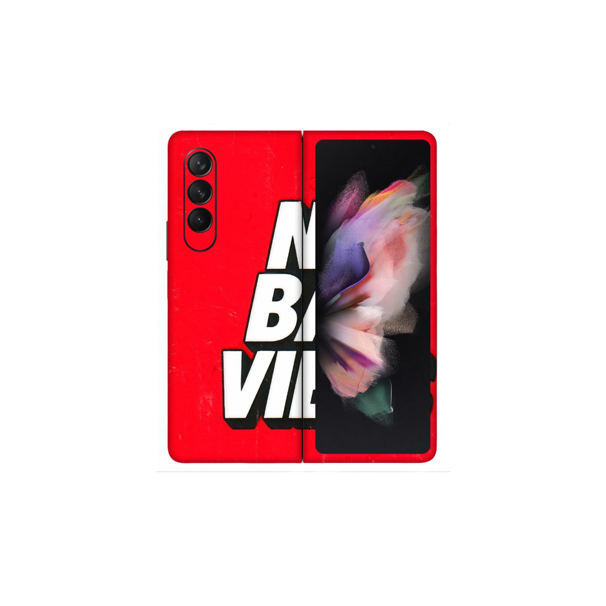 Samsung M/F/Note/Flip and C Phone Skins (All Models) - No Bad Vibes - 3D Embossed Finish (L-280) Samsung Galaxy Z Fold 3
