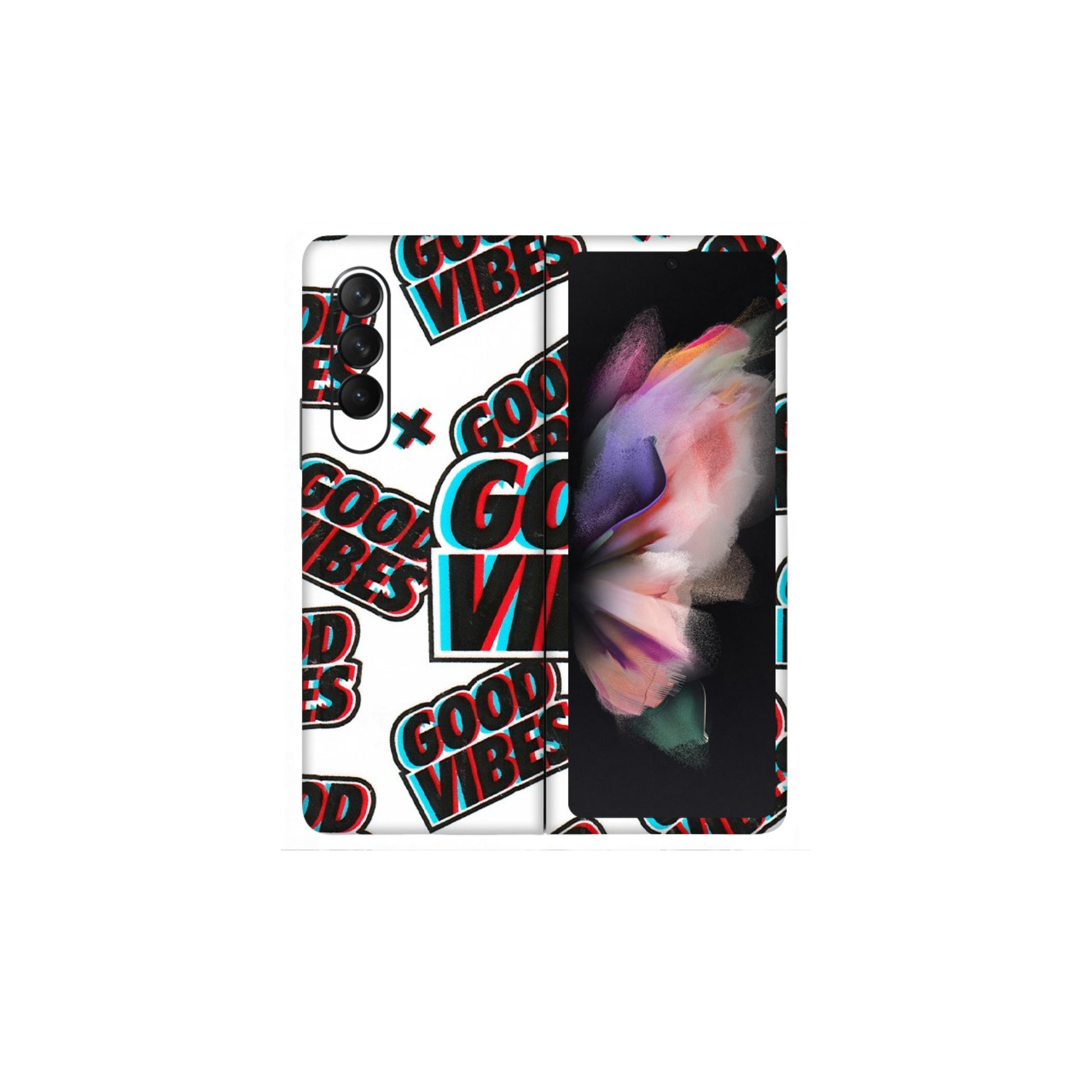 Samsung M/F/Note/Flip and C Phone Skins (All Models) - Good Vibes - 3D Embossed Finish (L-282) Samsung Galaxy Z Fold 3
