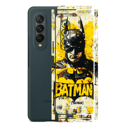 Samsung M/F/Note/Flip and C Phone Skins (All Models) - Batman Yellow BT - 3D Embossed Finish (L-304) Samsung Galaxy Z Fold 3