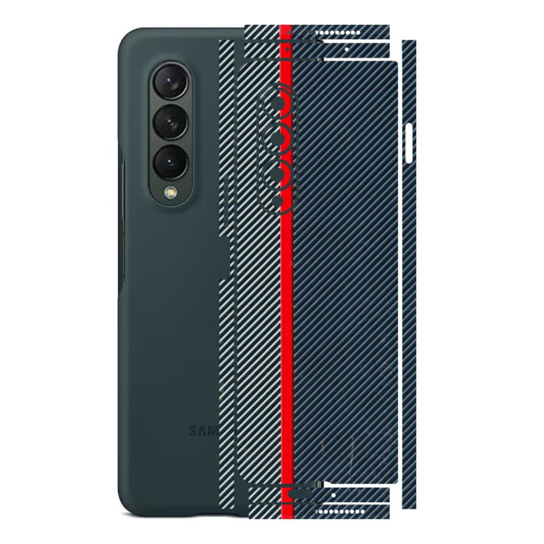 Samsung M/F/Note/Flip and C Phone Skins (All Models) - Blue Sober Lines - 3D Embossed Finish (L-305) Samsung Galaxy Z Fold 3