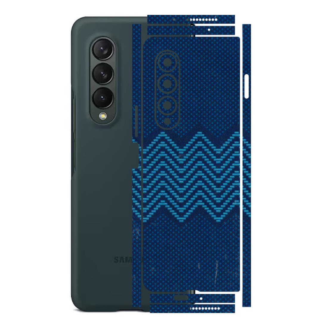 Samsung M/F/Note/Flip and C Phone Skins (All Models) - Blue Sober Waves - 3D Embossed Finish (L-306) Samsung Galaxy Z Fold 3