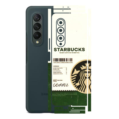 Samsung M/F/Note/Flip and C Phone Skins (All Models) - Starbucks Barcode - 3D Embossed Finish (L-308) Samsung Galaxy Z Fold 3