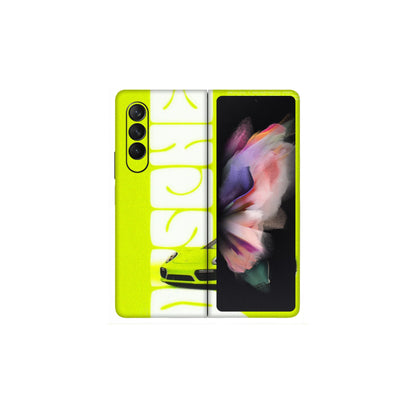Samsung M/F/Note/Flip and C Phone Skins (All Models) - Lime Green Porche - 3D Embossed Finish (L-30) Samsung Galaxy Z Fold 3