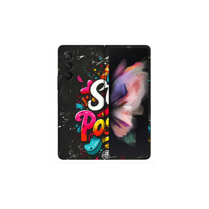 Samsung M/F/Note/Flip and C Phone Skins (All Models) - Stay Positive Black - 3D Embossed Finish (L-31) Samsung Galaxy Z Fold 3