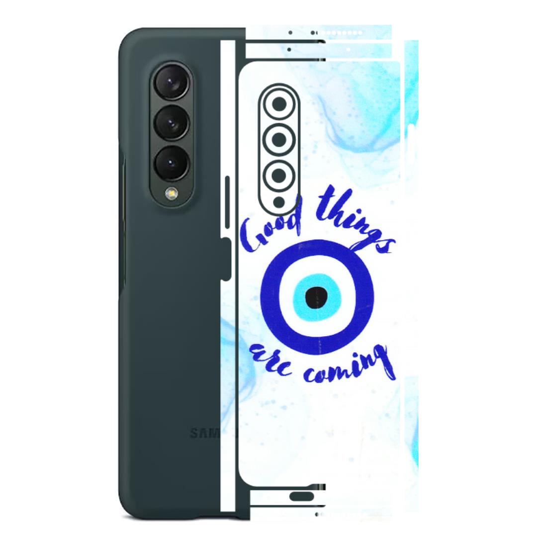 Samsung M/F/Note/Flip and C Phone Skins (All Models) - Evil Eye Good Things Are Coming - 3D Embossed Finish (L-322) Samsung Galaxy Z Fold 3