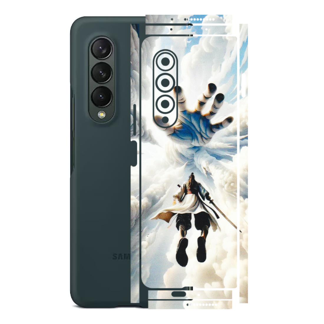Samsung M/F/Note/Flip and C Phone Skins (All Models) - Big Hand With Monkey King - 3D Embossed Finish (L-323) Samsung Galaxy Z Fold 3