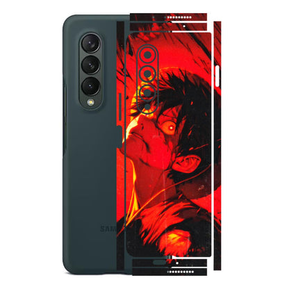 Samsung M/F/Note/Flip and C Phone Skins (All Models) - D.Luffy Power Up One Piece Anime - 3D Embossed Finish (L-326) Samsung Galaxy Z Fold 3