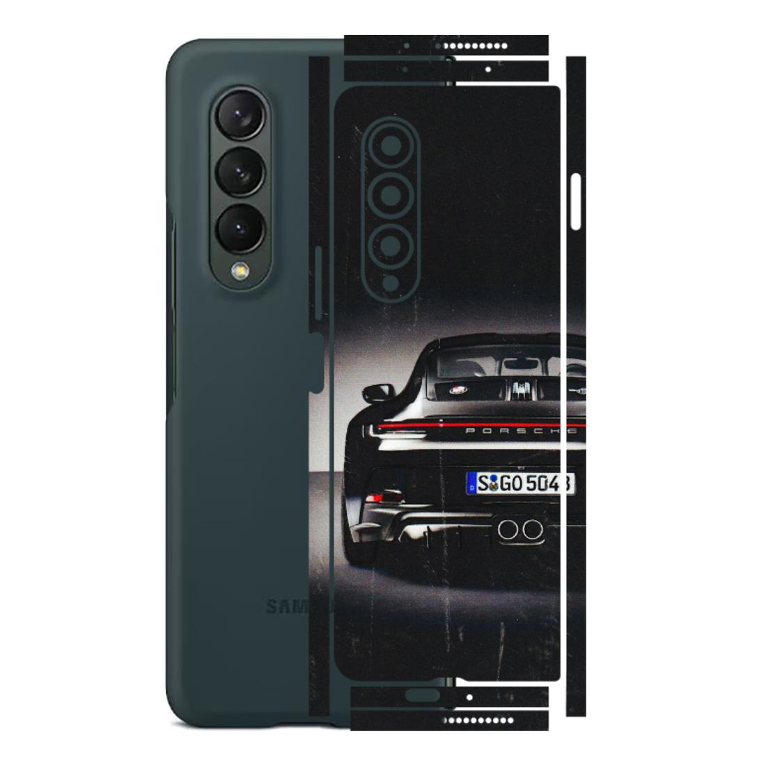 Samsung M/F/Note/Flip and C Phone Skins (All Models) - New Black Porsche GT3 - 3D Embossed Finish (L-327) Samsung Galaxy Z Fold 3