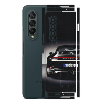 Samsung M/F/Note/Flip and C Phone Skins (All Models) - New Black Porsche GT3 - 3D Embossed Finish (L-327) Samsung Galaxy Z Fold 3