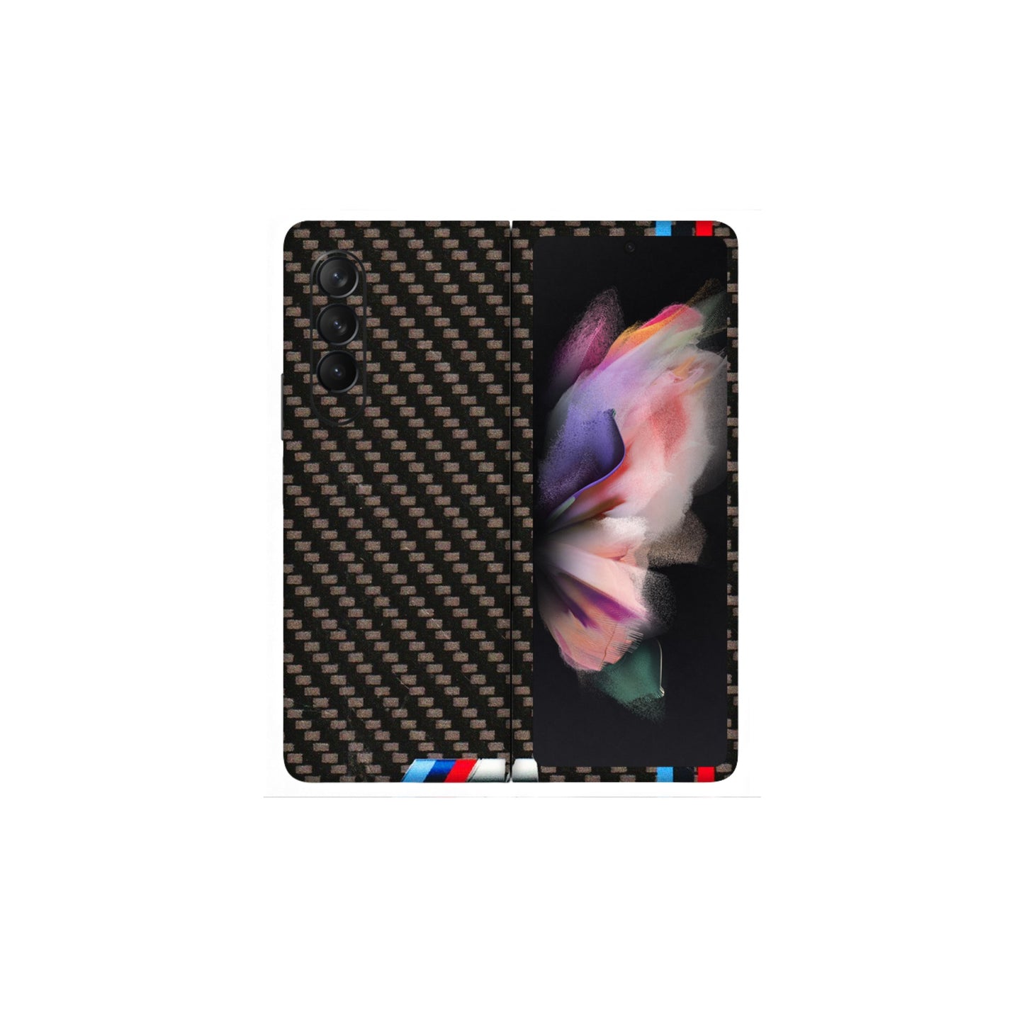 Samsung M/F/Note/Flip and C Phone Skins (All Models) - BM Carbon Fiber Feels - 3D Embossed Finish (L-38) Samsung Galaxy Z Fold 3