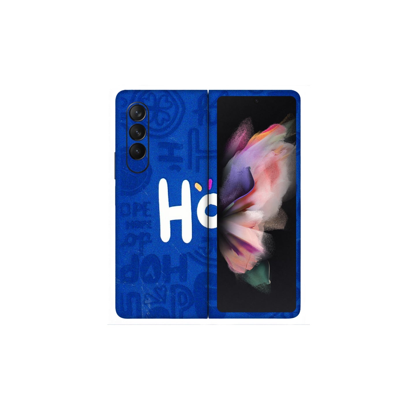 Samsung M/F/Note/Flip and C Phone Skins (All Models) - Hope Doodles Blue - 3D Embossed Finish (L-43) Samsung Galaxy Z Fold 3