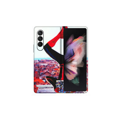 Samsung M/F/Note/Flip and C Phone Skins (All Models) - Spiderman Hanging - 3D Embossed Finish (L-53) Samsung Galaxy Z Fold 3