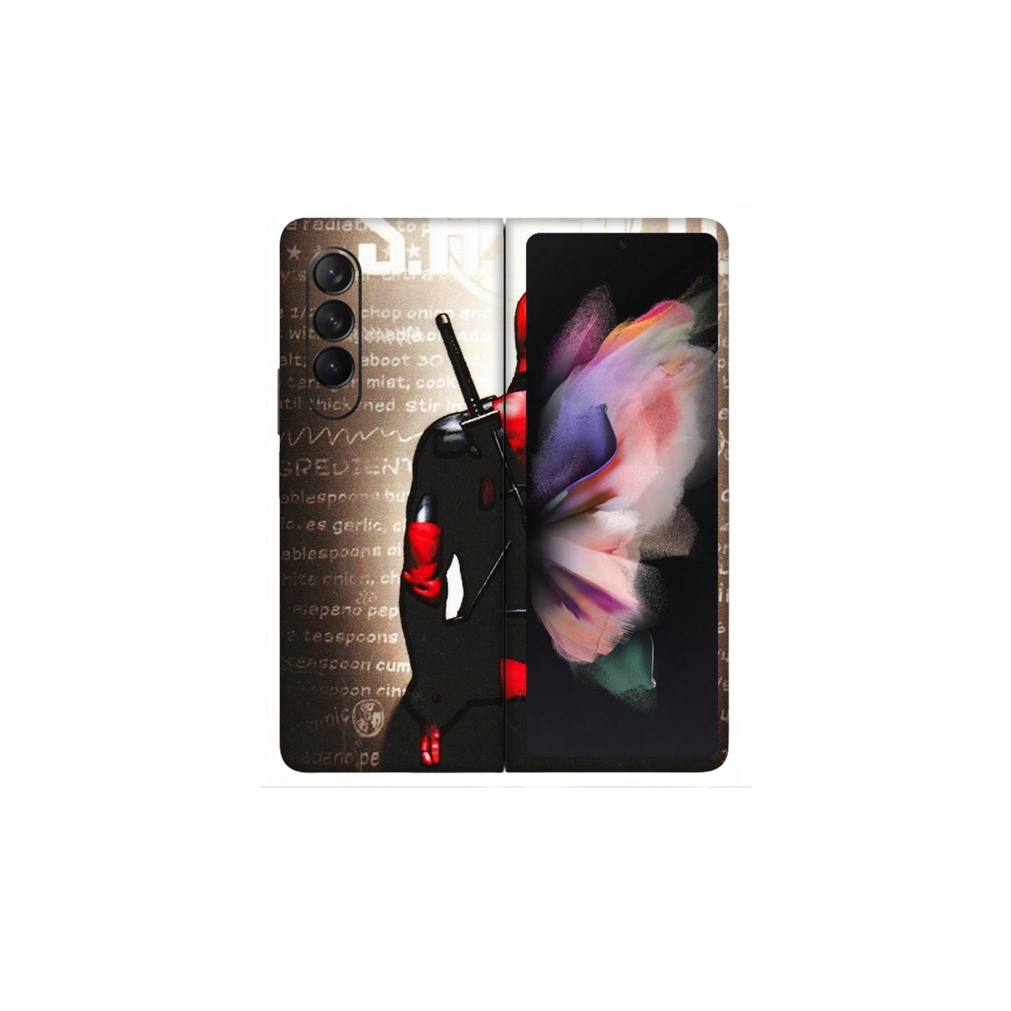 Samsung M/F/Note/Flip and C Phone Skins (All Models) - Deadpool - 3D Embossed Finish (L-56) Samsung Galaxy Z Fold 3