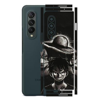 Samsung M/F/Note/Flip and C Phone Skins (All Models) - Black Luffy Hat - 3D Embossed Finish (L-57) Samsung Galaxy Z Fold 3