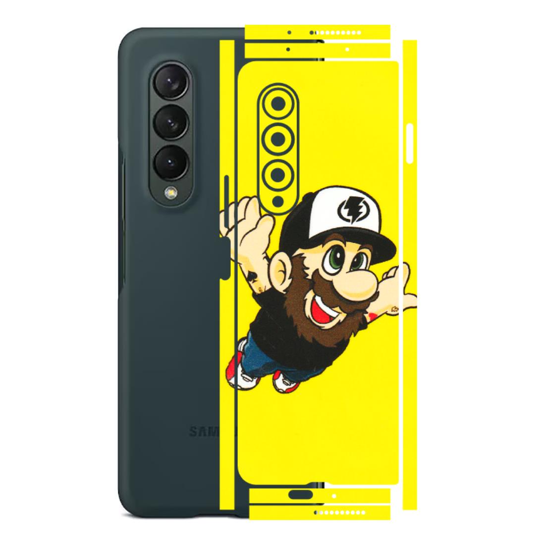 Samsung M/F/Note/Flip and C Phone Skins (All Models) - Flying Beardo - 3D Embossed Finish (L-60) Samsung Galaxy Z Fold 3