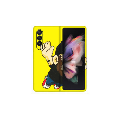 Samsung M/F/Note/Flip and C Phone Skins (All Models) - Flying Beardo - 3D Embossed Finish (L-60) Samsung Galaxy Z Fold 3