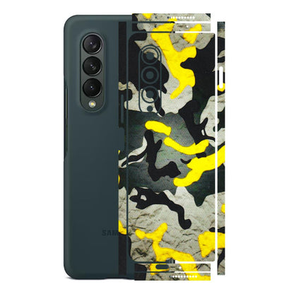 Samsung M/F/Note/Flip and C Phone Skins (All Models) - Yellow Camouflage - 3D Embossed Finish (L-61) Samsung Galaxy Z Fold 3