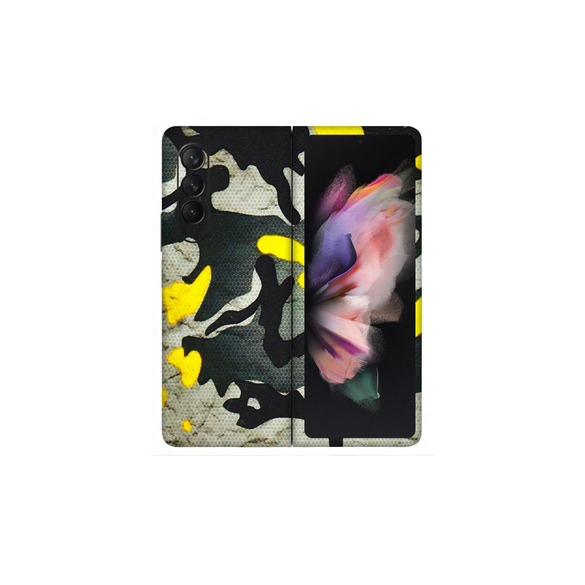 Samsung M/F/Note/Flip and C Phone Skins (All Models) - Yellow Camouflage - 3D Embossed Finish (L-61) Samsung Galaxy Z Fold 3